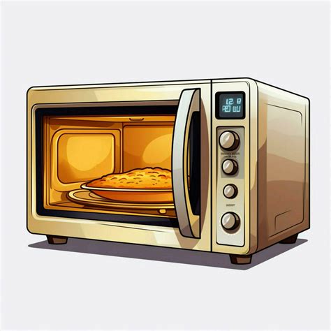 Microwave Oven D Cartoon Illustraton On White Background