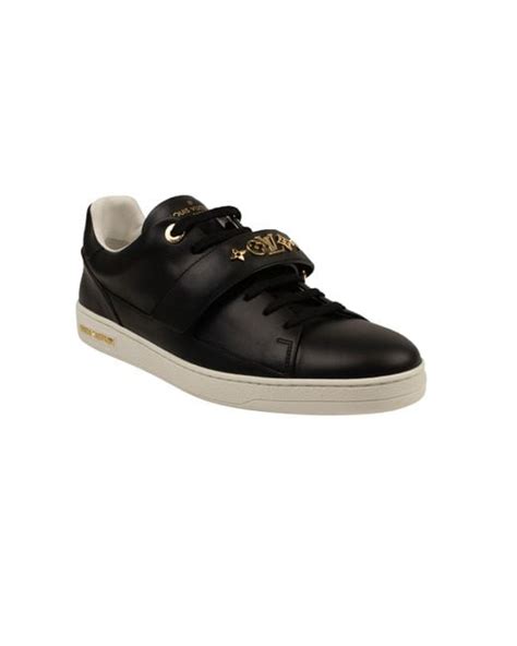 Louis Vuitton Black Leather Lace Up Frontrow Low Top Sneakers Lyst