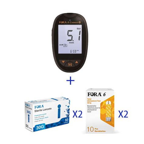 Fora 6 multifunctional blood glucose meter + Fora cholesterol test ...