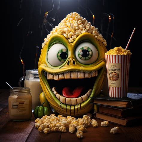 Corny Capers Crazy Corn With A Playful Face Surrounded By Popping