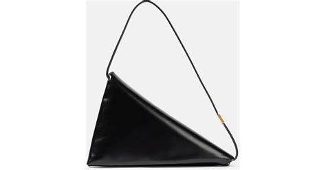 Marni Prisma Triangle Small Leather Shoulder Bag In Black Lyst