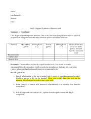 Lab 2 Grignard Synthesis Template PRE LAB ONLY Docx Name Lab Partner