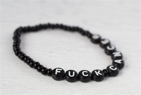 Fuck Cancer Bracelet Cancer Awareness Seed Bead Bracelet Etsy