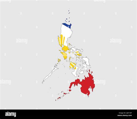 Philippines Flag Map Map Of The Republic Of The Philippines With The