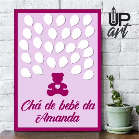 QUADRO DE ASSINATURAS PARA CHÁ DE BEBÊ EM MDF no Elo7 UP ART