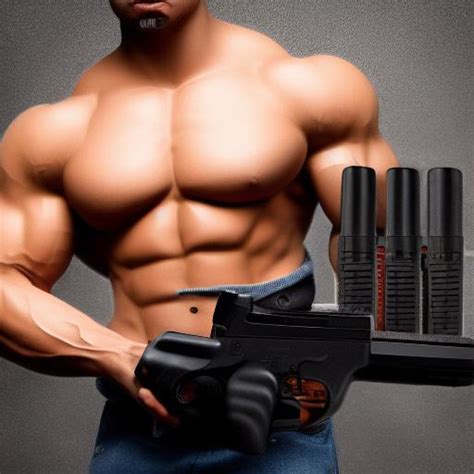 Muscular Man With Glock Highres Detailed Realistic