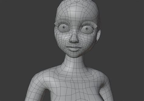 D Model Blond Naked Girl Basic Rigged VR AR Low Poly CGTrader