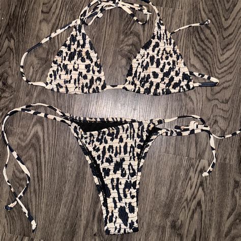 Cheetah Bikini Set Beachwear Never Worn Depop