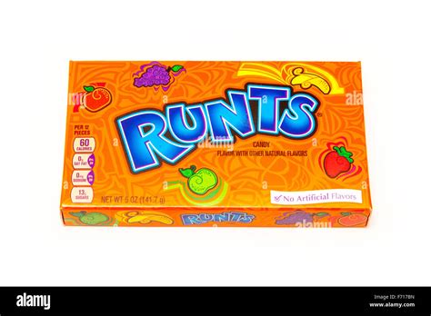 Packet of Runts (or Fruit Runts) hard fruit favored candy isolated on a ...