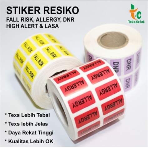 Jual Stiker Penanda Resiko Pasien Isi 2500 Pcs Stiker Penunjang