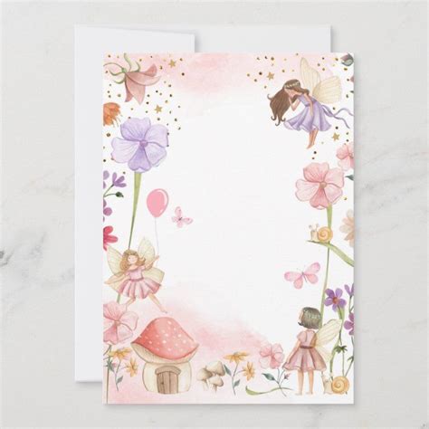 Fairy Magical Forest Garden Girl First Birthday Invitation Zazzle