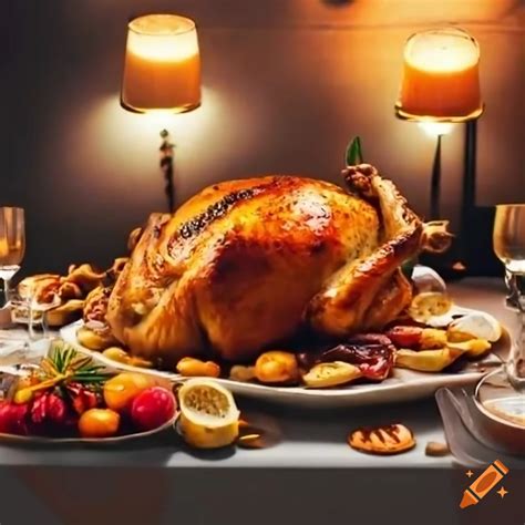 Thanksgiving Feast With A Golden Roasted Turkey On Craiyon