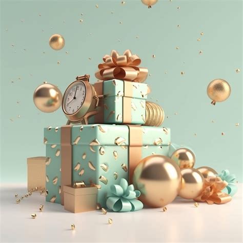 Premium Ai Image Paquetes De Regalos De Navidad Decoracion Navidad