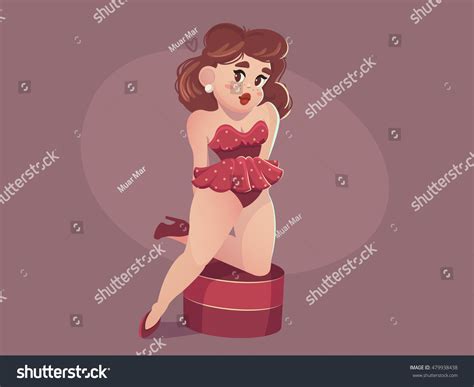 Cute Vector Illustration Hot Pinup Woman Stock Vector Royalty Free