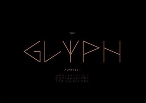 glyph alphabet stock illustration  image  abstract