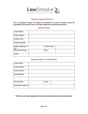 Fillable Online Employer Sponsorship Form Law Fax Email Print