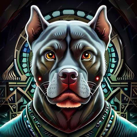 Premium AI Image | Powerful Pitbull Humanized Strength in 4K