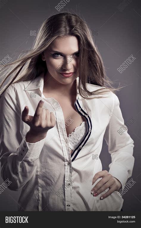 Sexy Woman Unbuttoned Image And Photo Free Trial Bigstock