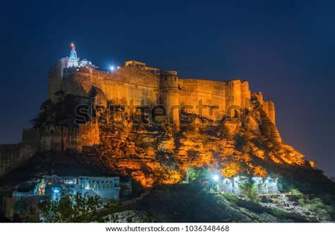 Mehrangarh Fort Night View Jodhpur India Stock Photo 1036348468 ...