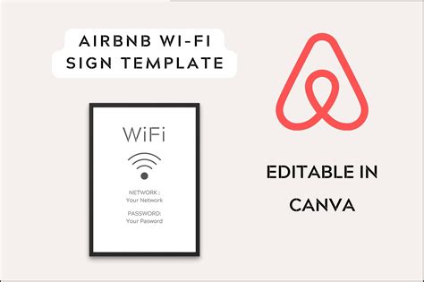 Editable Airbnb Wifi Sign Template Grafica di Realtor Templates