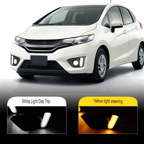 Honda Fit Jazz Fog Lamp DRL Fit For 2013 2017 Model 3rd Generation Pre