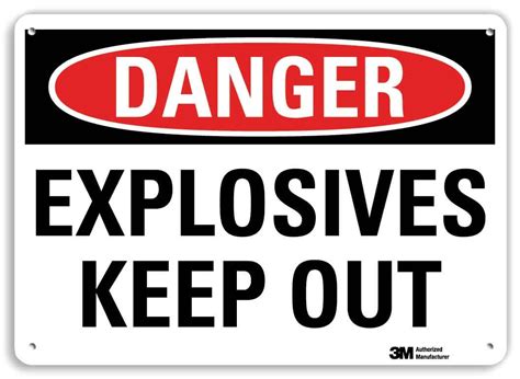 SmartSign Danger Explosives Keep Out Sign 7 X 10 3M Reflective