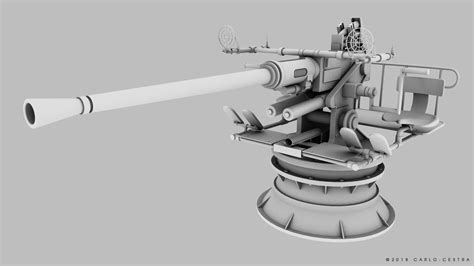 3d Model Bofors 40mm Gun Vr Ar Low Poly Cgtrader