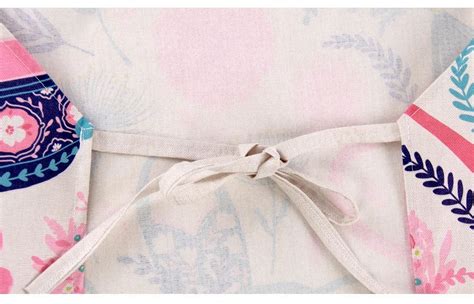 Butterfly Flowers Linen Kitchen Apron For Woman Dress Kawaii Kids