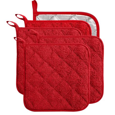 Pack Terry Cloth Pot Holders For Kitchen Heat Resistant X Inch Insulated Oven Square Hot