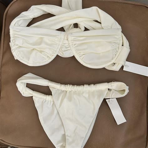 Inamorata Luciana Bikini Top And Bottom Set In White Depop