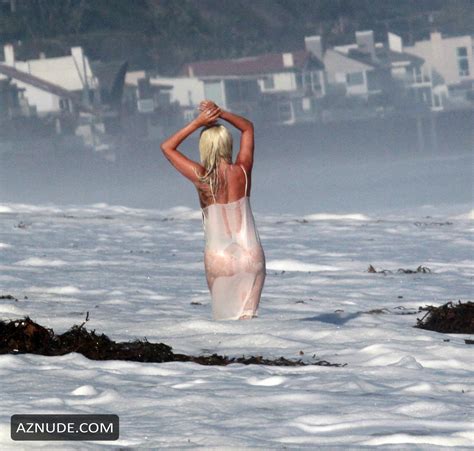 Lady Gaga Wearing A Bikini And Thong Lingerie On The Beach In Malibu California Aznude