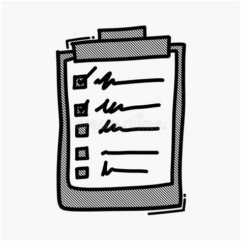 Check List Doodle Color Vector Icon Drawing Sketch Illustration Hand