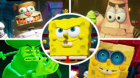 ALL BOSSES SpongeBob Squarepants Battle For Bikini Bottom Rehydrated YouTube