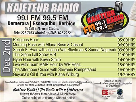 daily programme guide thursday copy kaieteur news