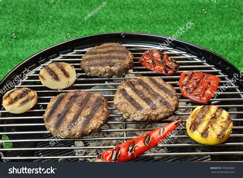 Bbq Hamburgers On Hot Grill Cookout Stock Photo 319652369 Shutterstock