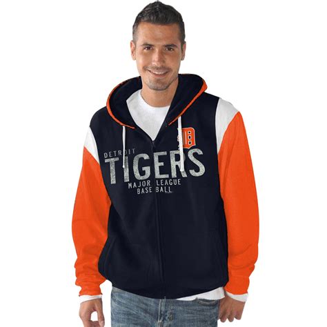 Detroit Tigers Coverage Full Zip Hoodie - Navy Blue