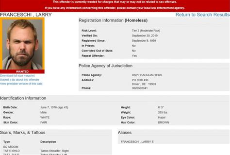 Dsp S O A R Searching For Wanted Sex Offender Delaware State Police State Of Delaware