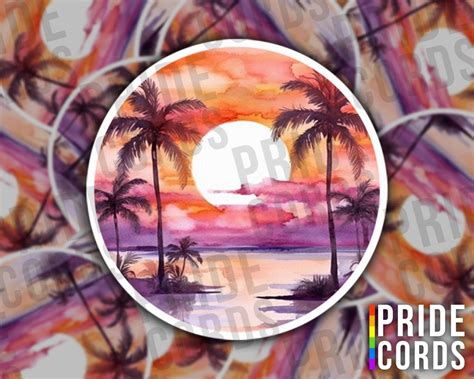 Lesbian Sunset Flag Subtle Watercolor Sticker Lgbt Vinyl Sticker Water Bottle Laptop Decal Etsy
