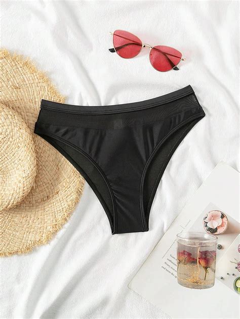 Shein Swim Summer Beach Mesh Insert Bikini Bottoms Carnival Shein Eur