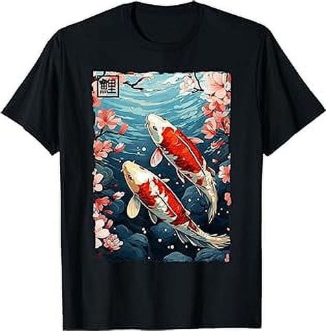Koi Carp Fish Cherry Blossom Japanese Sakura Nishikigoi Fish T Shirt