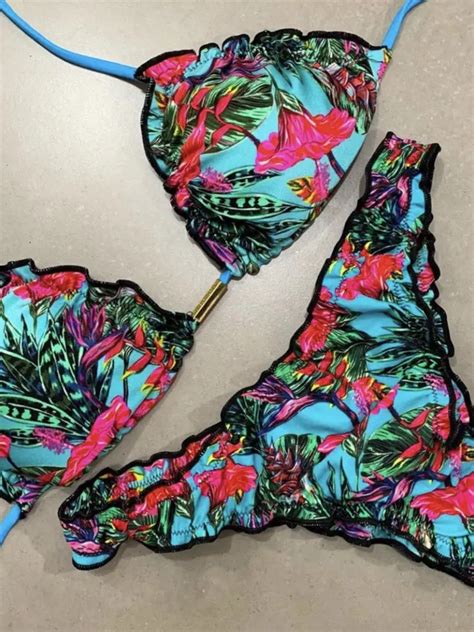 Print Bikini Hot New Push Up Sexy Swimwear Lace Up Top Women Swimsuit Beach Brazillian