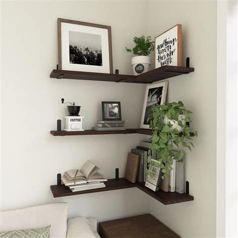 6mo Finance Wopitues Floating Wall Shelves Set Of 6 Wood Floating