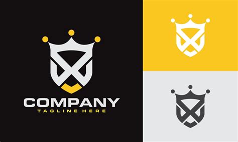 Letter X Shield Crown Logo 22050454 Vector Art At Vecteezy