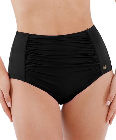 Popilush High Waisted Bikini Bottom For Women Tummy Control Swimsuits Ruched Bathing Suit Swim