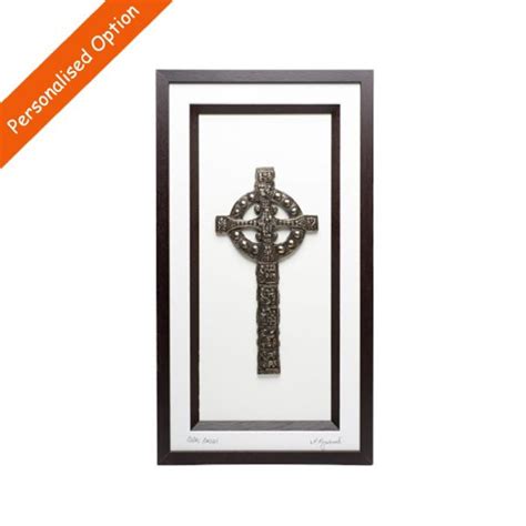 Celtic Cross Framed Bronze Art Totally Irish Ts Made In Ireland