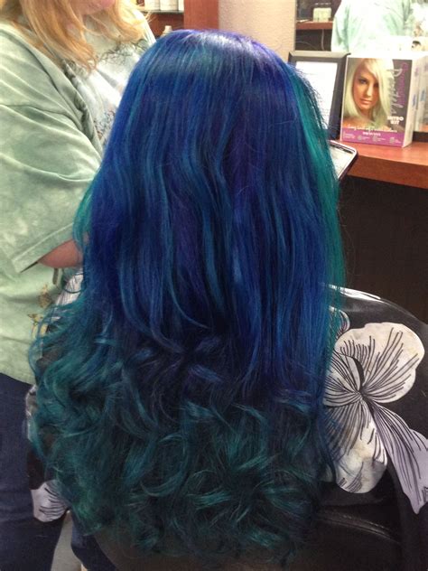 Pravana Blue Green And Purple Mermaid Hair Done By Ginger Crisp At