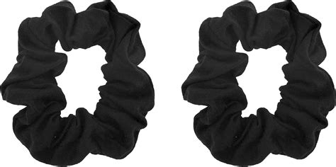 Set Of 2 Solid Scrunchies Black By Motique Accessories Bigamart