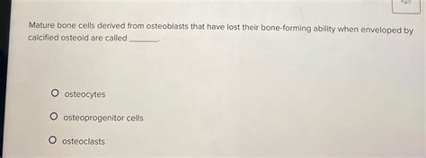 Solved Mature Bone Cells Derived From Osteoblasts That Have Chegg