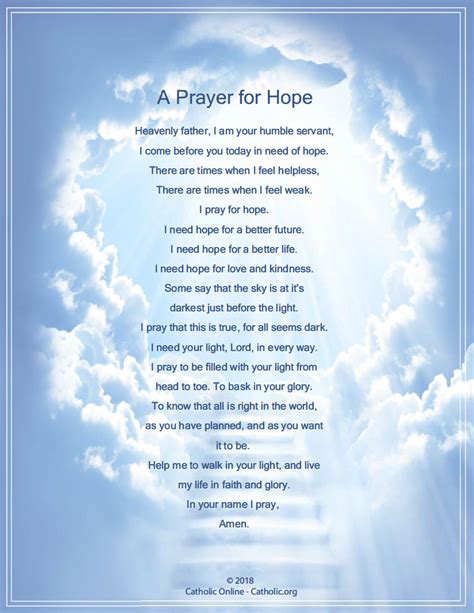 A Prayer for Hope (FREE PDF) | Catholic Online Learning Resources