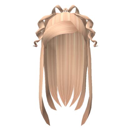 Y K Side Bangs Curly Ponytail Long Blonde Hair Roblox